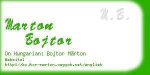 marton bojtor business card