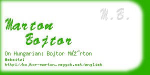 marton bojtor business card